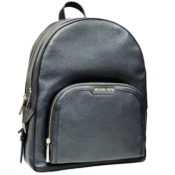 Michael Kors Jaycee Large Backpack Black Pebbled Leather - Picture 3 of 4